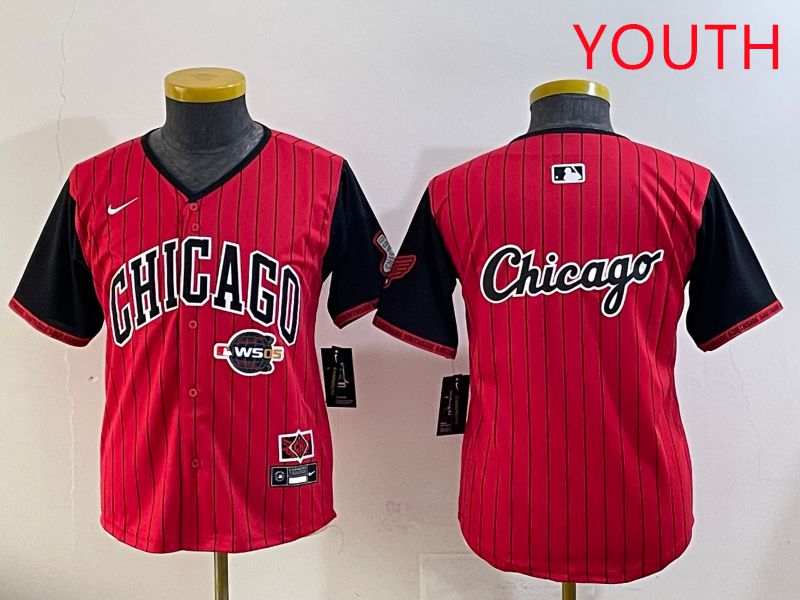 Youth Chicago White Sox Blank Red Stripe Joint Name Nike 2025 MLB Jersey style 18